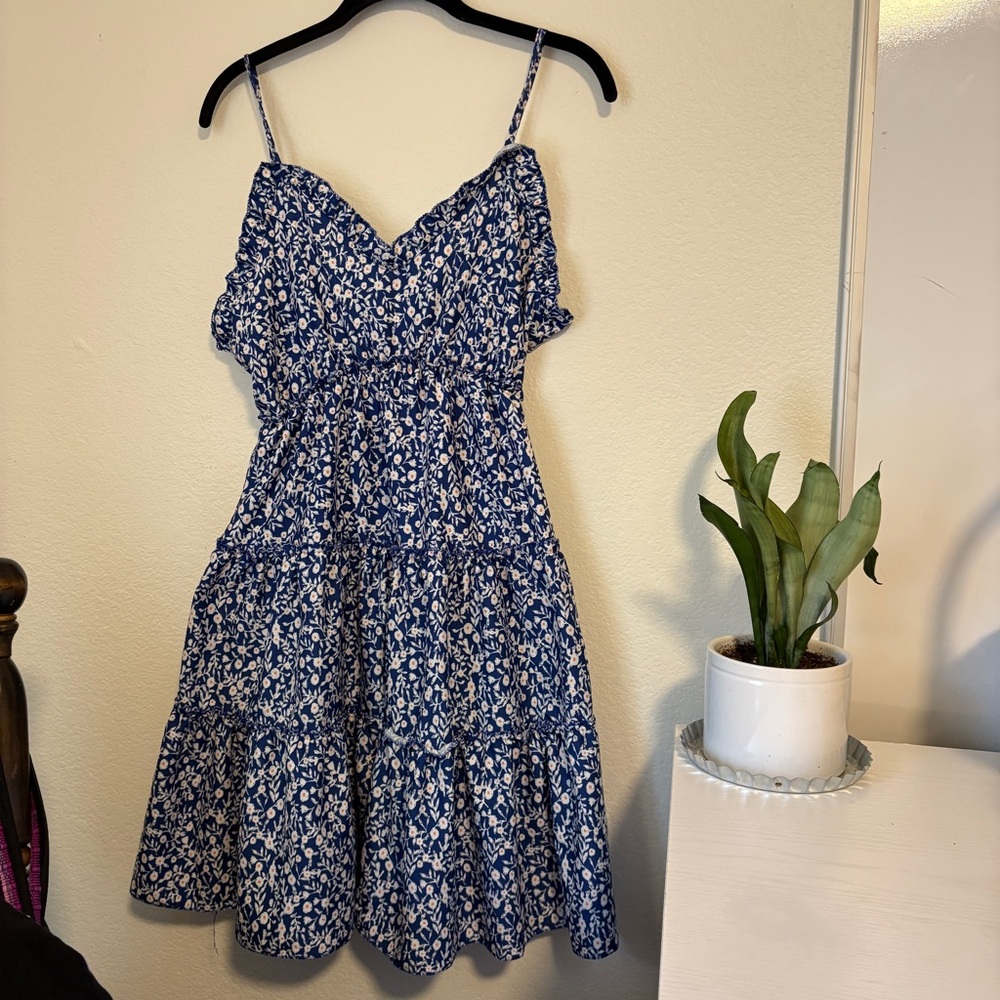 Floral blue multicolored dress